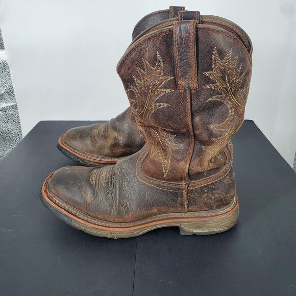 Ariat Workhog Boots Mens Size 8D Brown Pull On Western Square Toe EH 10017436 - Picture 3 of 7